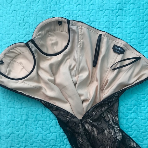 BEBE lace strapless corset dress - Picture 3 of 8